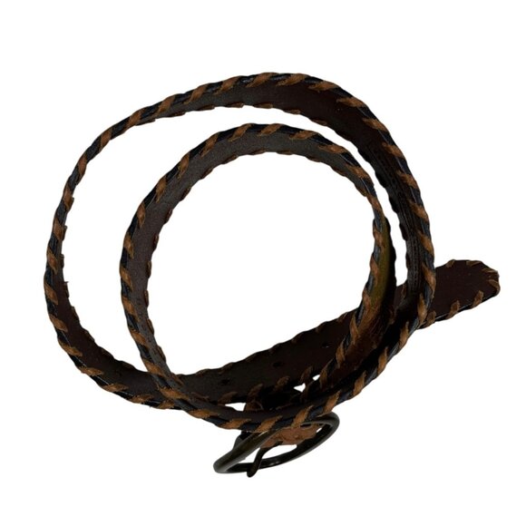 Fossil Belt Women's Size Medium Multicolor Suede Leather Patchwork Boho Cowgirl - Picture 2 of 16